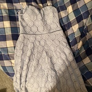 Pastel blue dress with a flower print